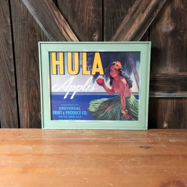 Hula Girl Apple Label