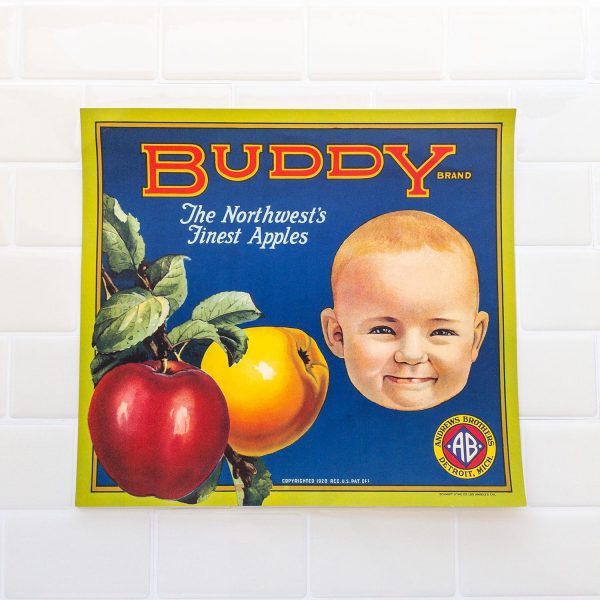 Buddy Brand Apple Crate Label