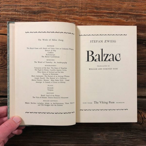 Balzac by Stefan Zweig 1946