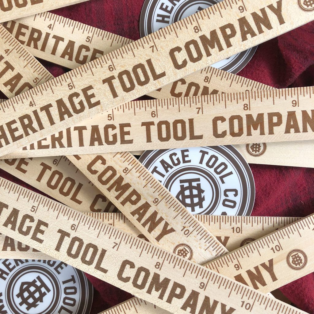 Heritage Tool Co. Branded Wood Rulers • 20 Pack Heritage Outfitters