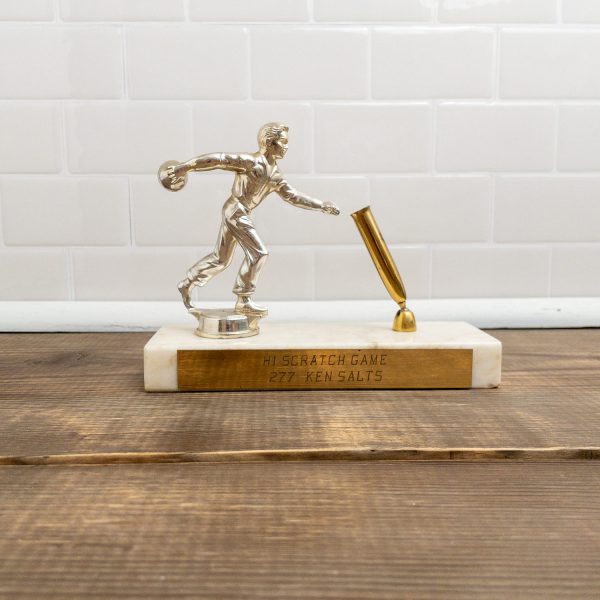 Bowling Trophy Marble Pen Stand