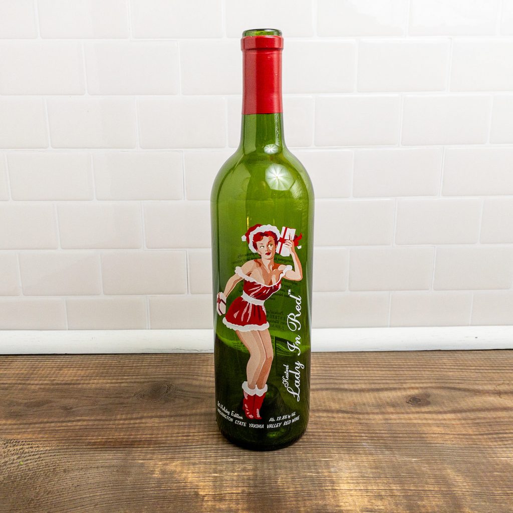 Lady in Red 1st Holiday Edition Pinup Girl Wine Bottle from Kestrel ...