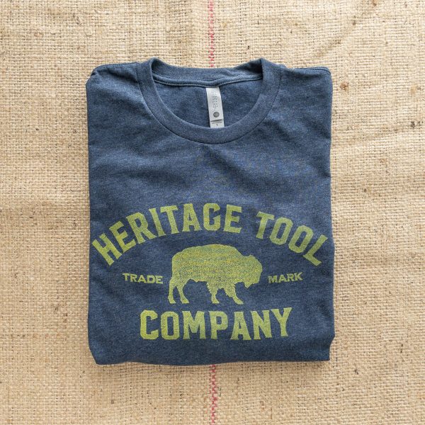 Heritage Tool Co. Navy Block Print Logo Tee