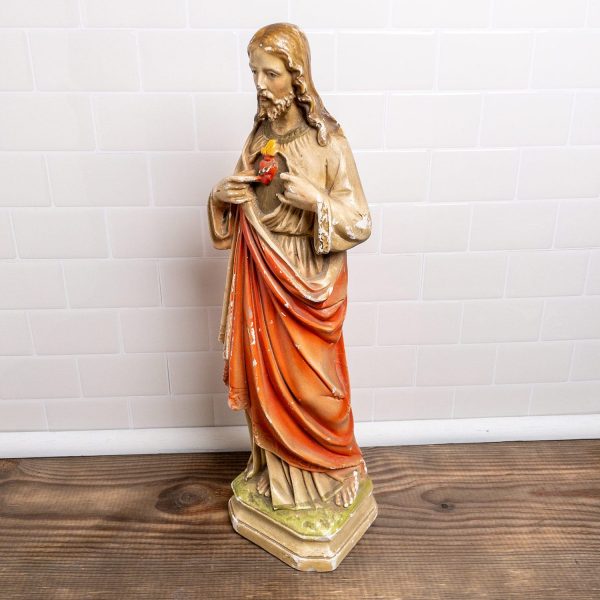 Vintage Chalkware Jesus Statue